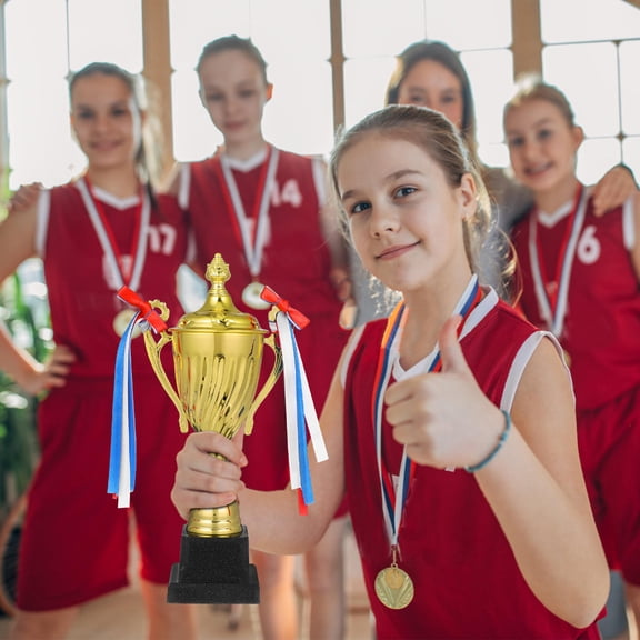 BESTYASH Large Golden Metal Trophy Award for Sports Competition Celebration and Winner Display