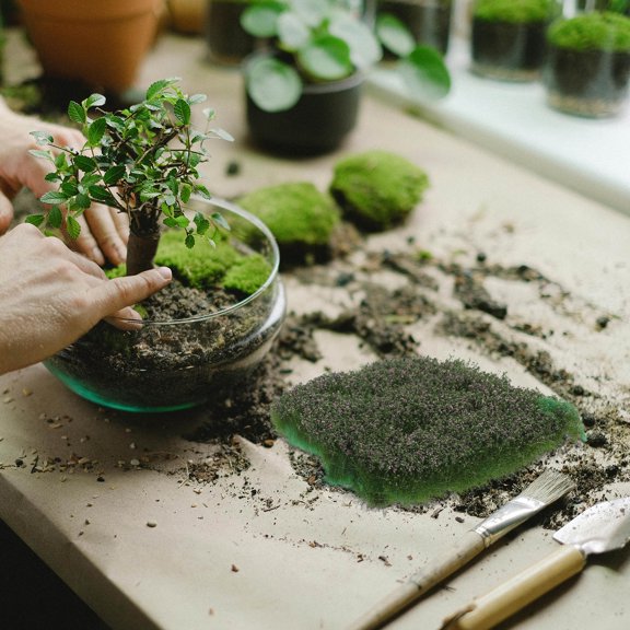 BESTYASH Lavender Artificial Grass Clusters for Railway Scenery and Model Landscape Decoration