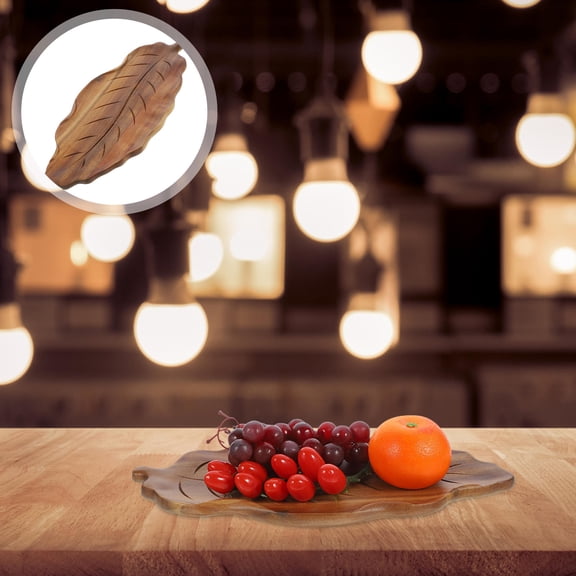 BESTYASH Leaf Shape Wood Serving Tray for Food and Snacks Perfect for Party and Daily Use