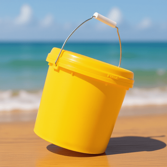 BESTYASH Leakproof Yellow Plastic Bucket with Handle Durable Design for Storage and Transport