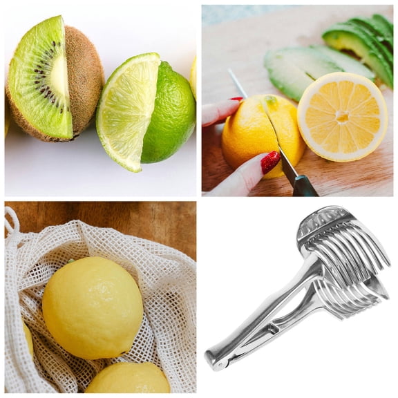 BESTYASH Lemon Slicer Machine Silver Aluminum Alloy Kitchen Gadget 1Pack