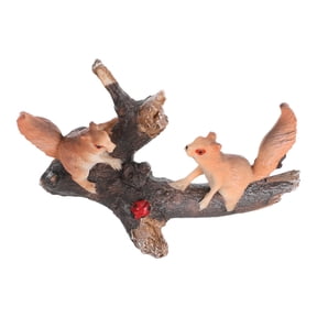 BESTYASH Realistic Small Resin Squirrel Figurine for Garden Decor and Moss Terrarium Animal Ornament