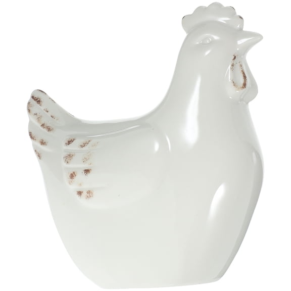 BESTYASH Lifelike White Ceramic Hen Craft for Stylish Home and Office Decoration Accent