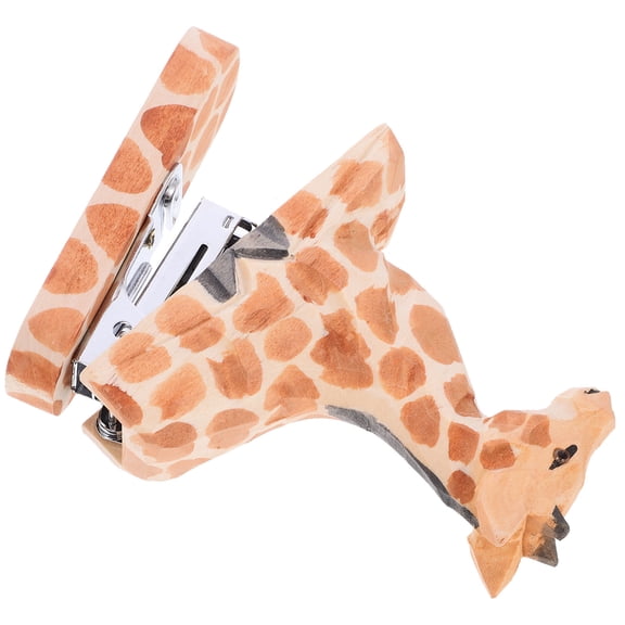 BESTYASH Light Brown Animal Stapler Decorative Wooden Office Stapling Tool Desktop Accessory