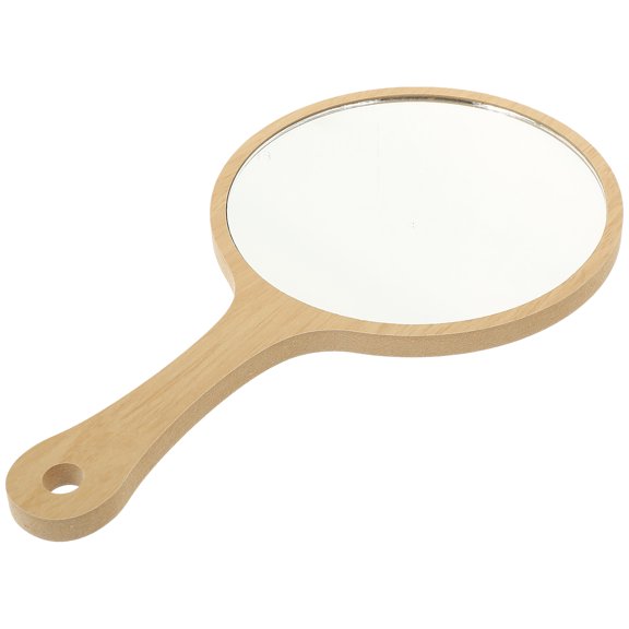 BESTYASH Light Brown Handheld Cosmetic Mirror with Handle Easy to Carry for Makeup on The Go