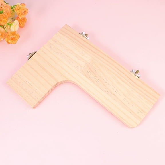 BESTYASH Wooden Pet Springboard Small Pet Platform Light Yellow for Cage and Small Animals