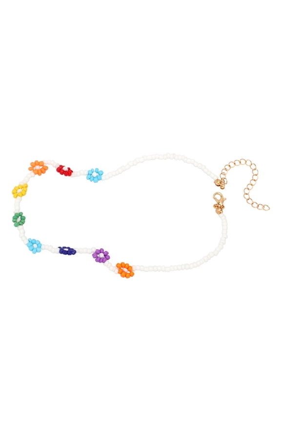 Lightweight Creative Flower Necklace Beaded Neck Accessory Suitable for Parties and Travel