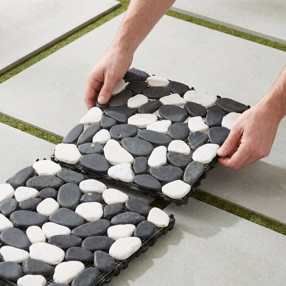BESTYASH Weather-Resistant River Rock Stepping Stones with Lightweight Design for Garden Pathway and Outdoor Landscaping
