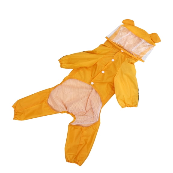 BESTYASH Lightweight Waterproof Yellow Dog Rain Slicker with Hood Adjustable Fit Raincoat