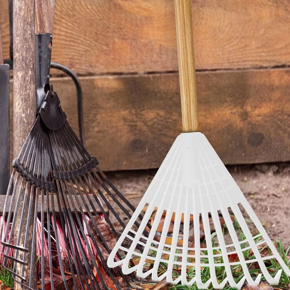 BESTYASH White Soft Tooth Rake Plastic Ideal for Garden and Lawn Cleanup