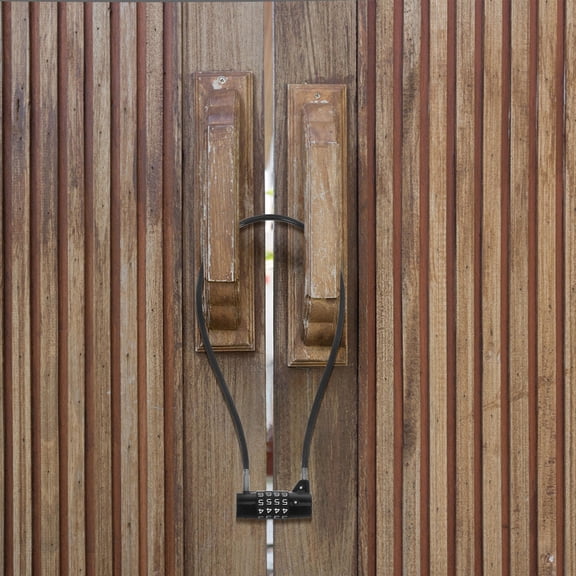 BESTYASH Locking Mechanism Combination Cable Lock Black Zinc Alloy for Travel Indoor 1Set