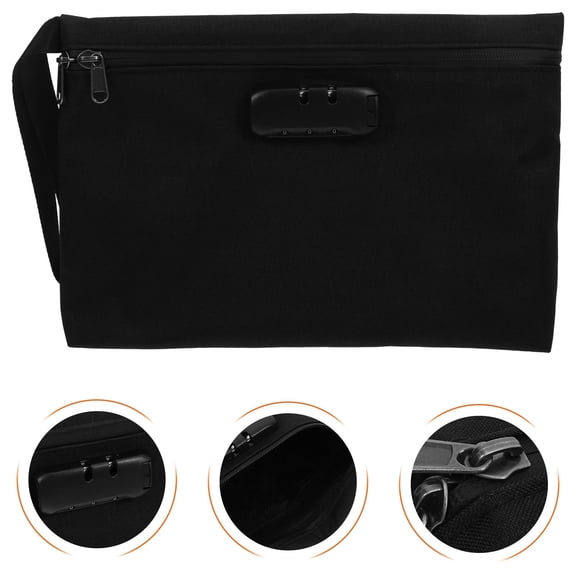 BESTYASH Splashproof Black Lockable File Folder with Combination Lock for Document Security