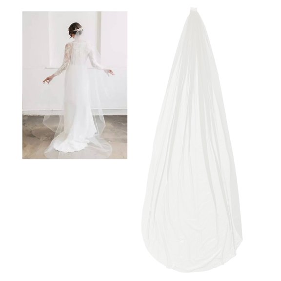 BESTYASH Long Bridal Veil Ivory Floor Length Tulle with Comb for Wedding and Ceremony