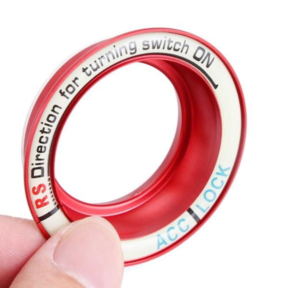 BESTYASH Luminous Glow Red Car Key Hole Cover Ring Decal Aluminium Alloy Material