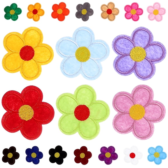BESTYASH 40pcs Floral Iron-On Sewing Patches Embroidery Appliques for Clothes Repair, Decoration and Craft Projects