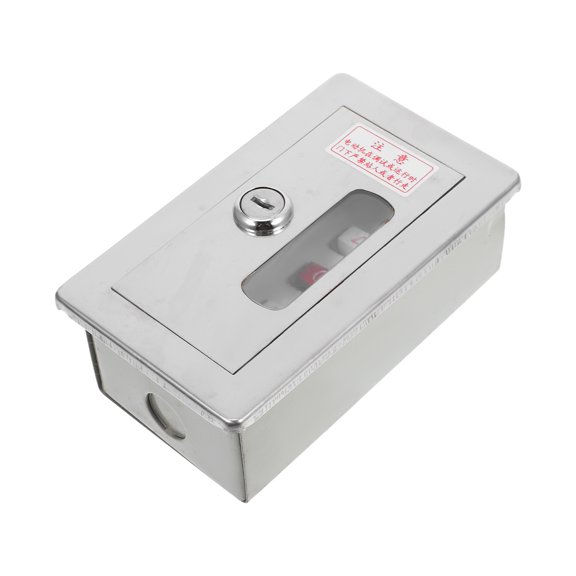 BESTYASH Manual Switch Box Plated Silver Fireproof Push Button Starter Control Station for Home Door Operation