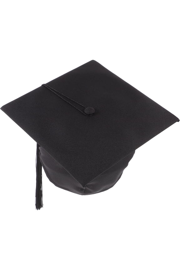Master Cap Graduation Hat Black Soft Breathable Polyester with Stylish Tassel for Events