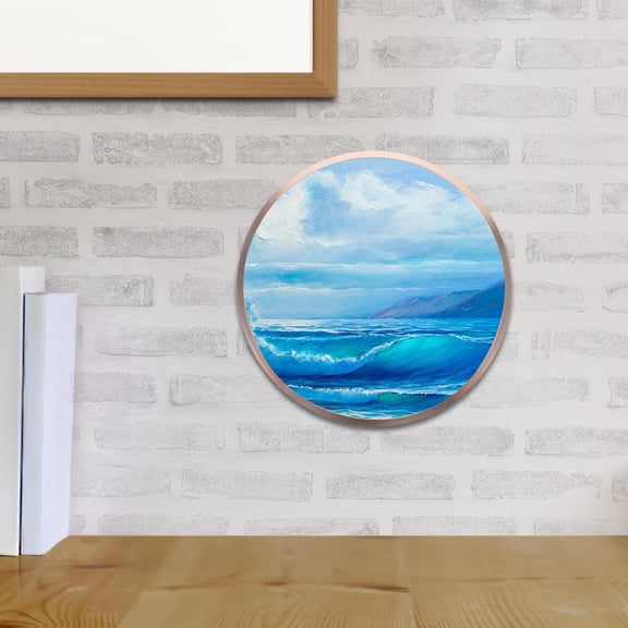 BESTYASH Matte Golden Round Aluminum Frame with Mounting Hardware for Wall Art Display