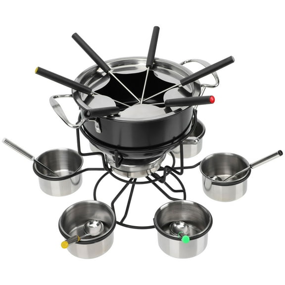 BESTYASH Melting Pot Fondue Cheese Fondue Pot Black Plastic Cooking For Cooks 1 Set