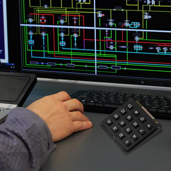 BESTYASH 16-Key Membrane Keyboard Module Black Industrial Grade for Computer and Equipment Use