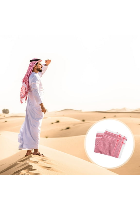 Men Arab Headscarf Red Shemagh with Fashionable Pattern Design
