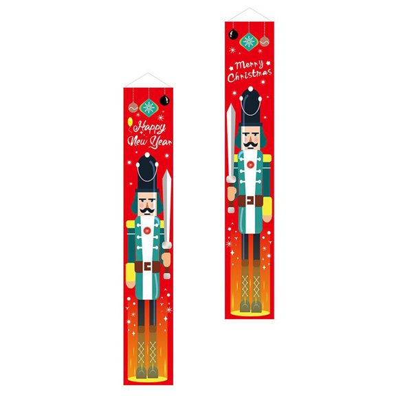 BESTYASH Merry Christmas Door Banner Multi Color Oxford Cloth for Holiday Decoration 65.0 x 35.0 Inches