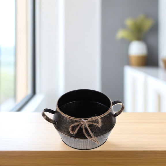 BESTYASH Metal Flower Pot Retro Design Succulent Planter Iron Golden for Housewarming 1Set