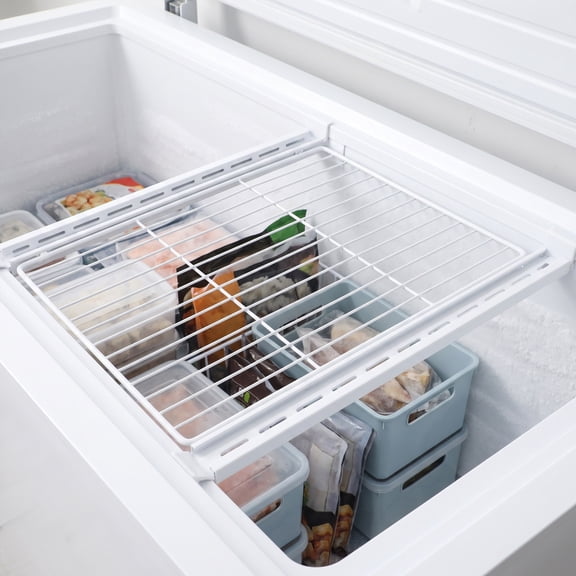 BESTYASH Metal Freezer Shelf Rack White for Storage Use with Enhanced Air Circulation