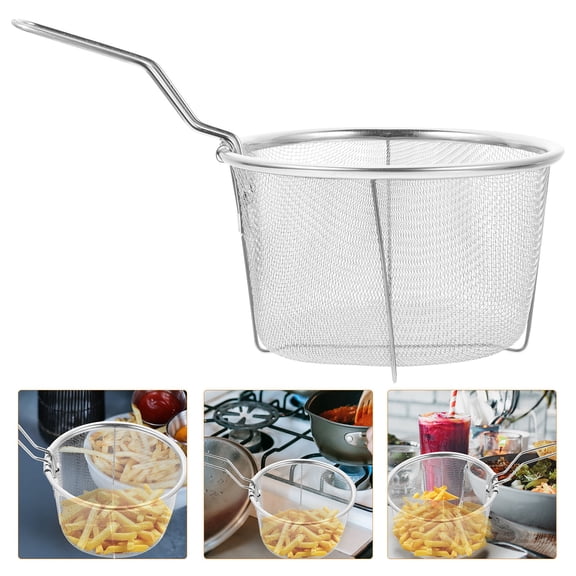 BESTYASH Metal Frying Basket Stainless Steel Oil Separation Tool for Kitchen Cooking 1Pcs