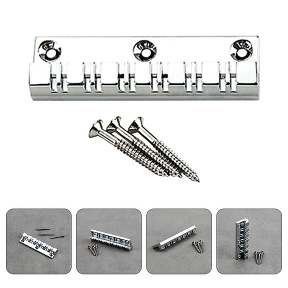 BESTYASH Metal Guitar Bridge 12 String Plated Silver for Electric and Acoustic Guitars Sturdy Precise Sound Transmission