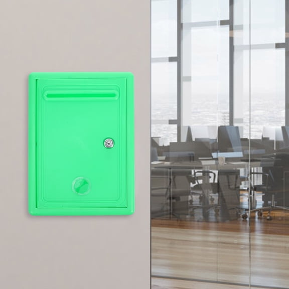 BESTYASH Metal Lockable Suggestion Box with Slot Green Wall Mounted Donation and Ballot Box