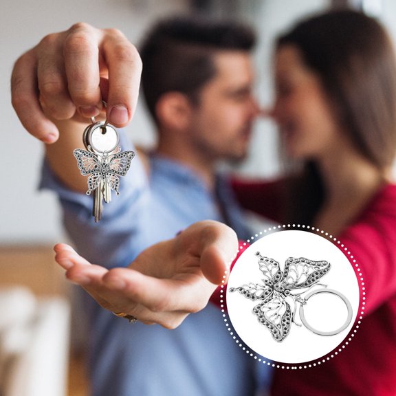 BESTYASH Metal Plated Butterflies Keyring for Key Bag and Backpack Charm with Lightweight Zinc Alloy Material