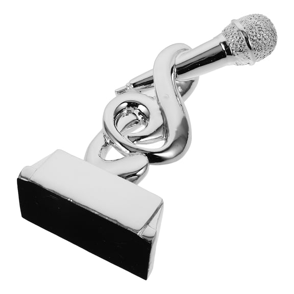 BESTYASH Microphone Music Trophy Plated Silver Finish for Singing Competitions Party Decorations and Awards
