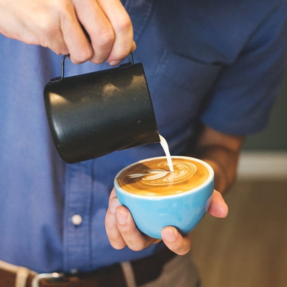 BESTYASH Milk Creamer Pitcher Black Stainless Steel Pouring 1Set