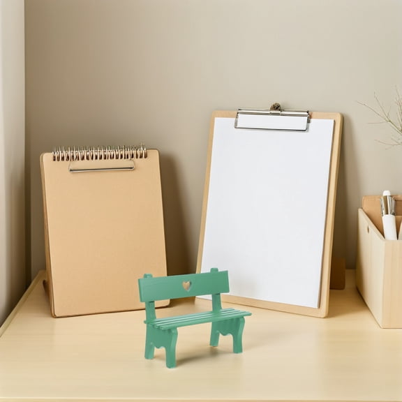 BESTYASH Mini Chairs Mini Wooden Garden Bench Green 1Pcs Desk Display