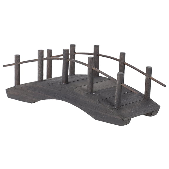 BESTYASH Miniature Arched Footbridge Dollhouse Scale Bridge Grey Wood 1Pack for Hobbyists