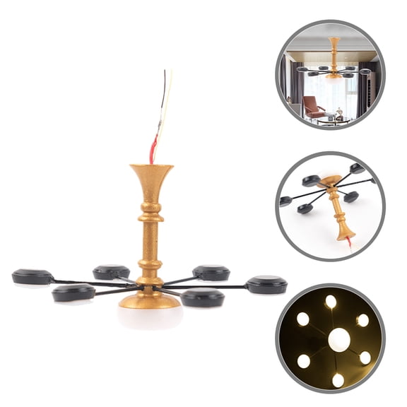 BESTYASH Pendant Lamp Miniature Chandelier Warm White Light Lighting Decoration for Mini House Enthusiasts 1Pcs