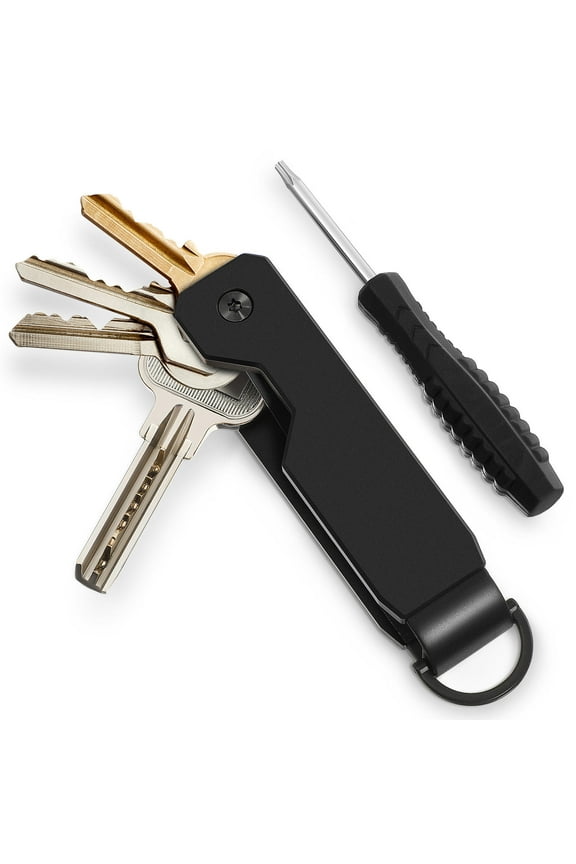 Minimalist Black Key Organizer with Strong Aluminium Alloy Construction for Stylish Storage