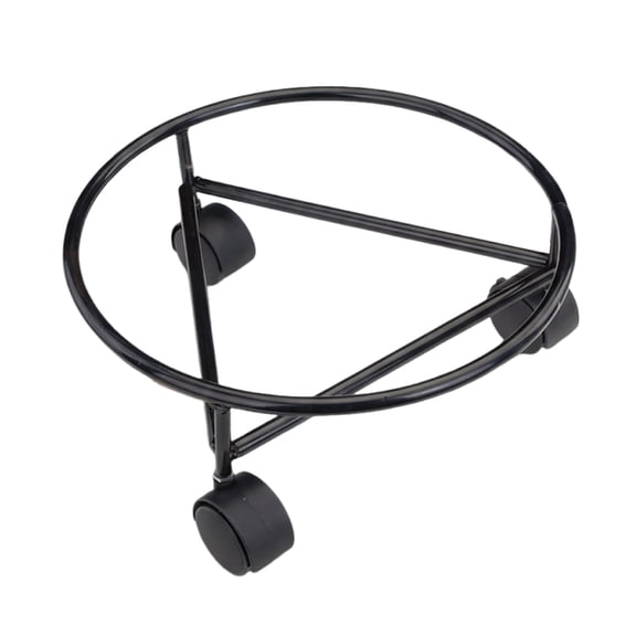 BESTYASH Mobile Black Steel Plant Stand with Wheels Round Pot Base for Indoor Outdoor