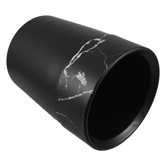 BESTYASH Modern Black Marble Pattern Plastic Wastebasket Trash Can for Living Room, Kitchen, Bathroom Use