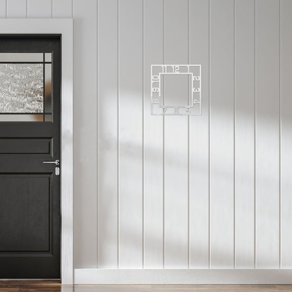 BESTYASH Modern Square Wall Clock Sticker with Mirror Finish for Bedroom and Office Decoration