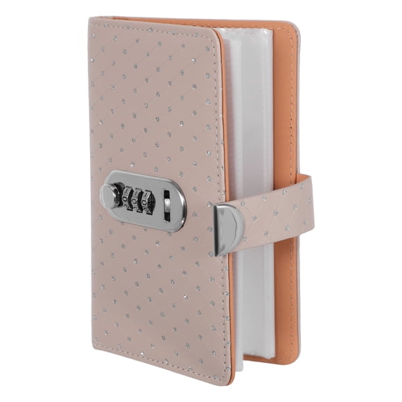 BESTYASH Money Saving Binder Password Lock, PU Material and Clear Pockets for Cash Organization