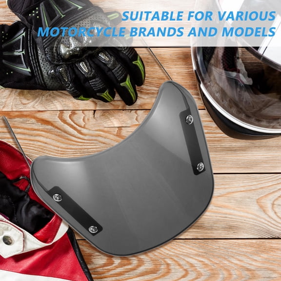 BESTYASH Universal Motorcycle Windscreen Black ABS Iron Windshield with Vintage Style for Motorbike