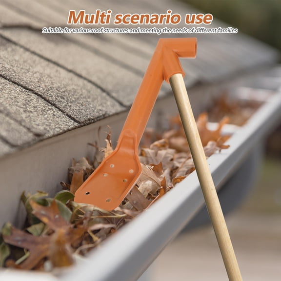 BESTYASH Plastic Gutter Cleaner Attachment Multi-Angle Orange for Quick Leaf Removal