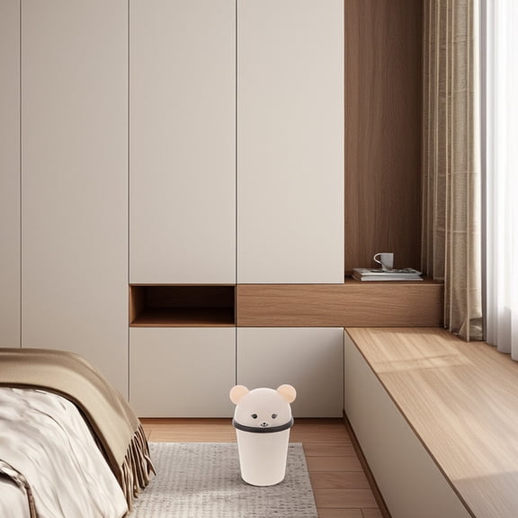 BESTYASH Large Capacity Multi-Color Bear Trash Bin with Lid for Bedroom, Kitchen, Bathroom Use