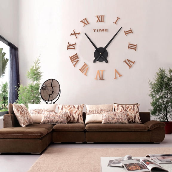 BESTYASH Multi Color Big Wall Clock Mute Design Easy to Install Decorative DIY Wall Hanging Clock for Home