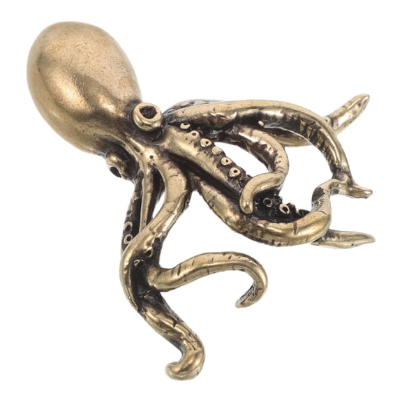 BESTYASH Multi Color Brass Octopus Decor Vintage Handmade Marine Animal Statue for Table Display