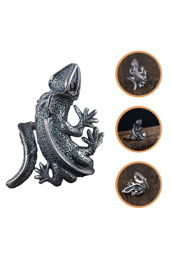 Multi Color Copper Lizard Wrap Rings for Women's Statement Jewelry Suitable for Parties and Daily Wear Size 7