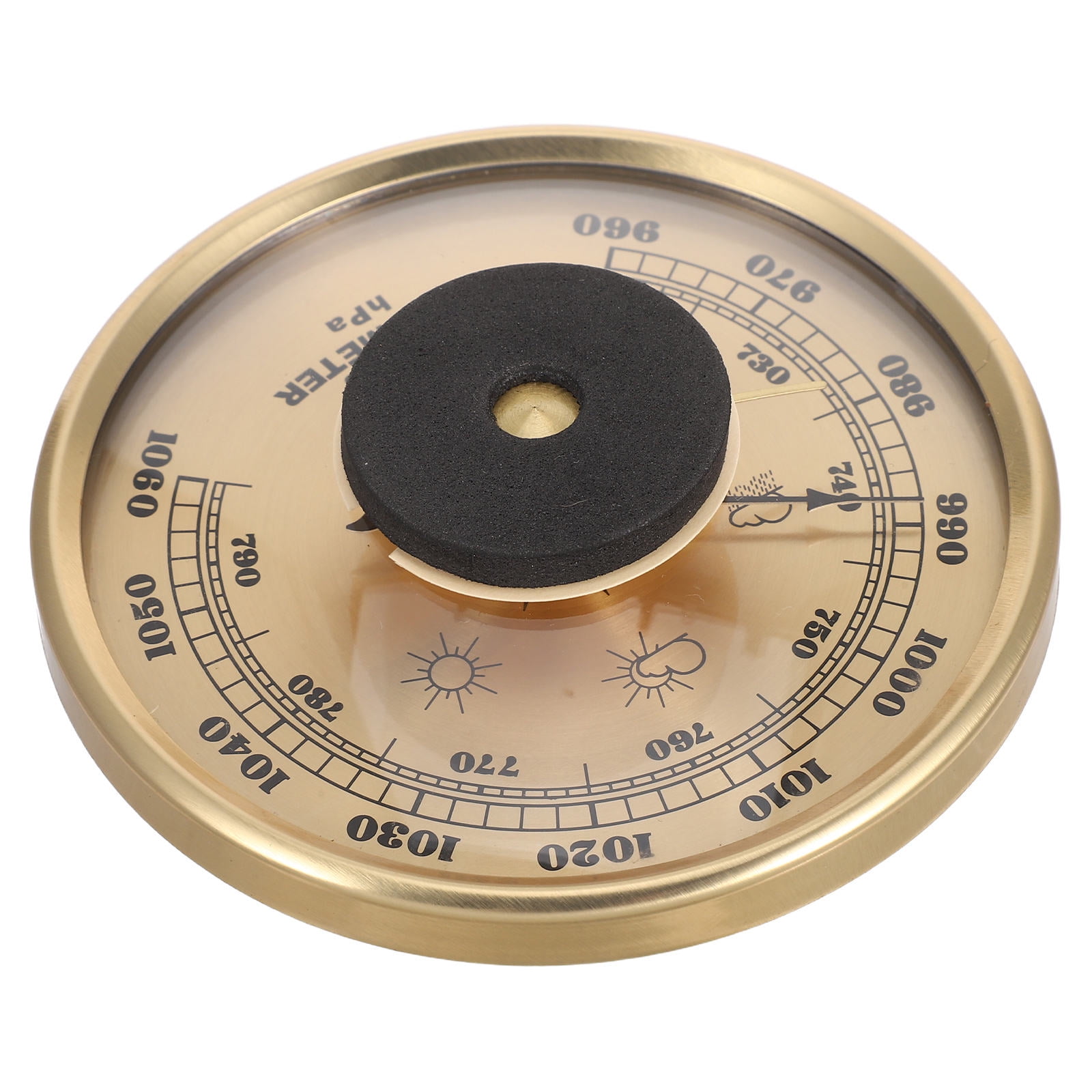 BESTYASH Multi-Function Weather Station with Golden Dial Barometer, Indoor Thermometer, and Humidity Sensor for Home Use