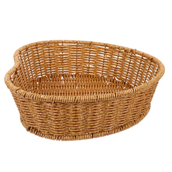 BESTYASH Hand Woven Light Brown Tabletop Basket for Decorative Snack and Bread Storage